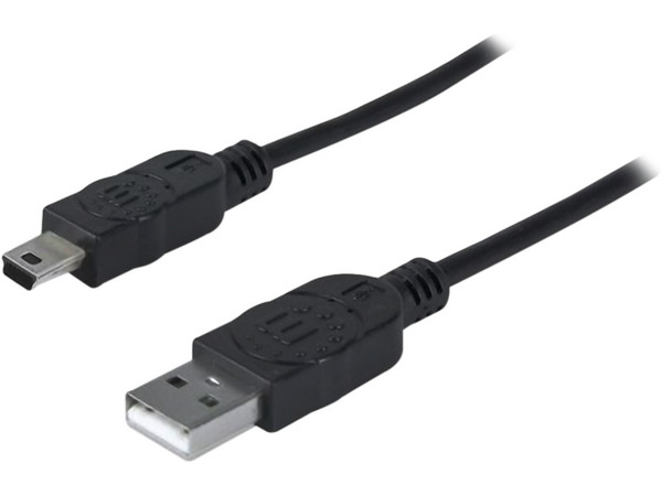 Cable Manhattan USB tipo A macho a USB tipo B mini de 5 pines, 1.8m.
