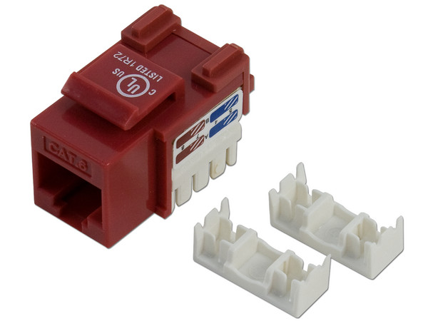 Jack de impacto Cat6, UTP, Rojo.