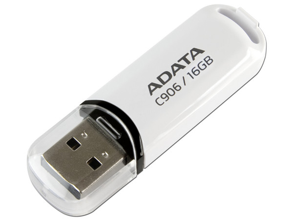 Unidad Flash USB 2.0 ADATA Classic C906 de 16 GB. Color Blanco.