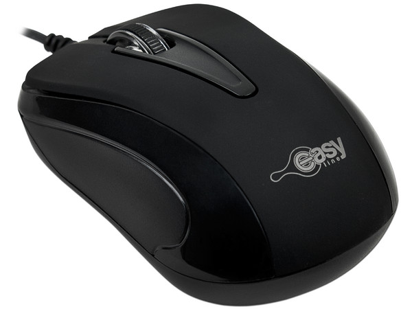 Mini Mouse Óptico Easy Line cable retráctil USB. Color Negro