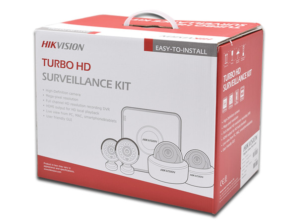 Kit de vigilancia HikVision con DVR de 4 canales y 4 cámaras tipo bala, 720p.