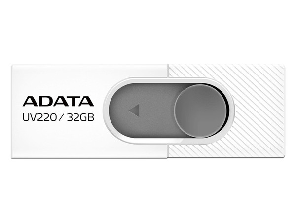 Unidad Flash USB 2.0 Adata UV220 de 32 GB. Color Blanco/Gris.