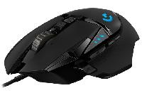MOUSE LOGITECH G502 HERO NEGRO SENSOR OPTICO  HERO 16K DE ALTO RENDIMIENTO ALAMBRICO USB ILUMINACION RGB AJUSTABLE PARA GAMING