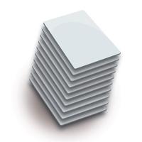 PAQUETE DE 10 TARJETAS ZK TIPO ID / FRECUENCIA 125KHZ / ULTRA DELGADAS / 0.88 MM  DE GROSOR / IMPRIMIBLES / SIN FOLIO /